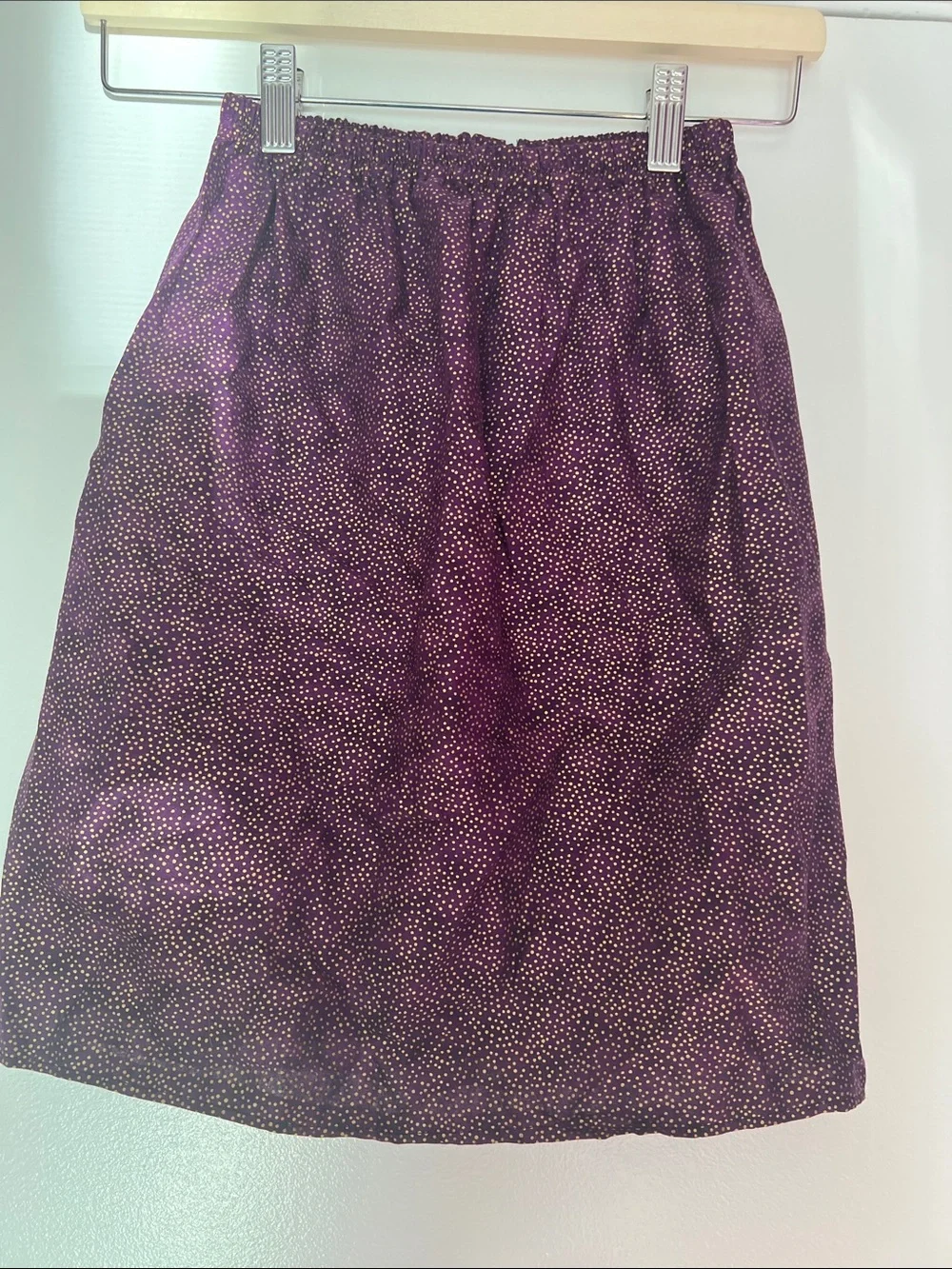 Hand Crafted Purple Polka Dot Girls Skirt